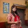 Blusa tradicional San Antonino con deshilado en tela popelina algodón