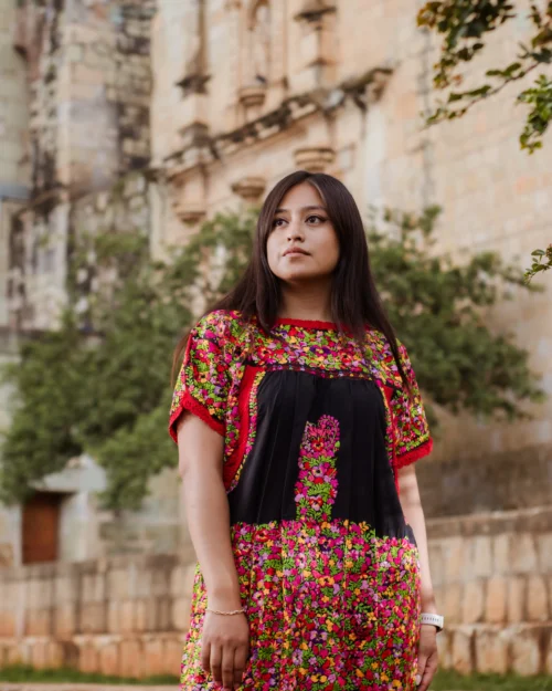 Vestido de gala San Antonino en tela popelina algodón color negro