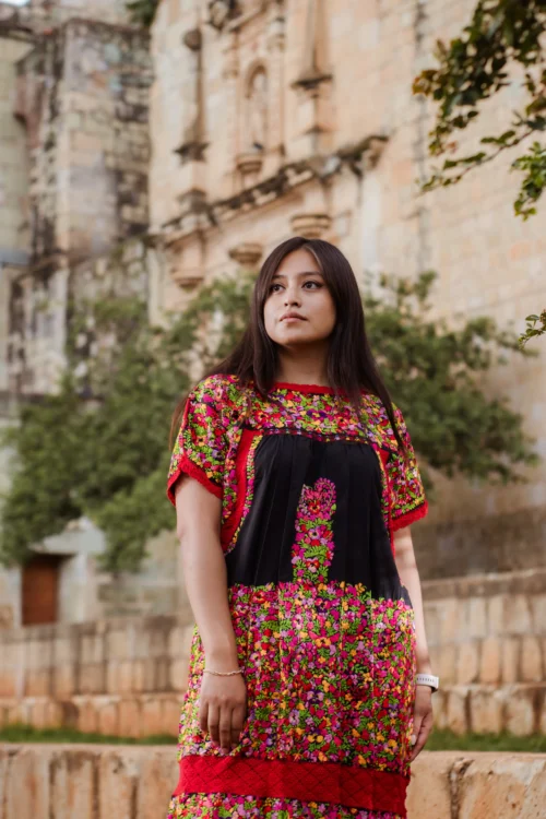 Vestido de gala San Antonino en tela popelina algodón color negro